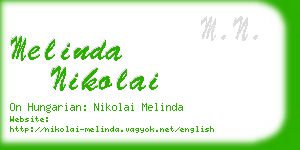 melinda nikolai business card